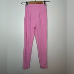 Wilo the Label Bubble Gum Pink Ribbed Leggings XS